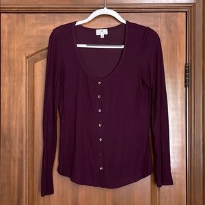 Button up ribbed top